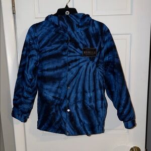 Volcom Navy Tie-Dye ski /snow Hooded Jacket